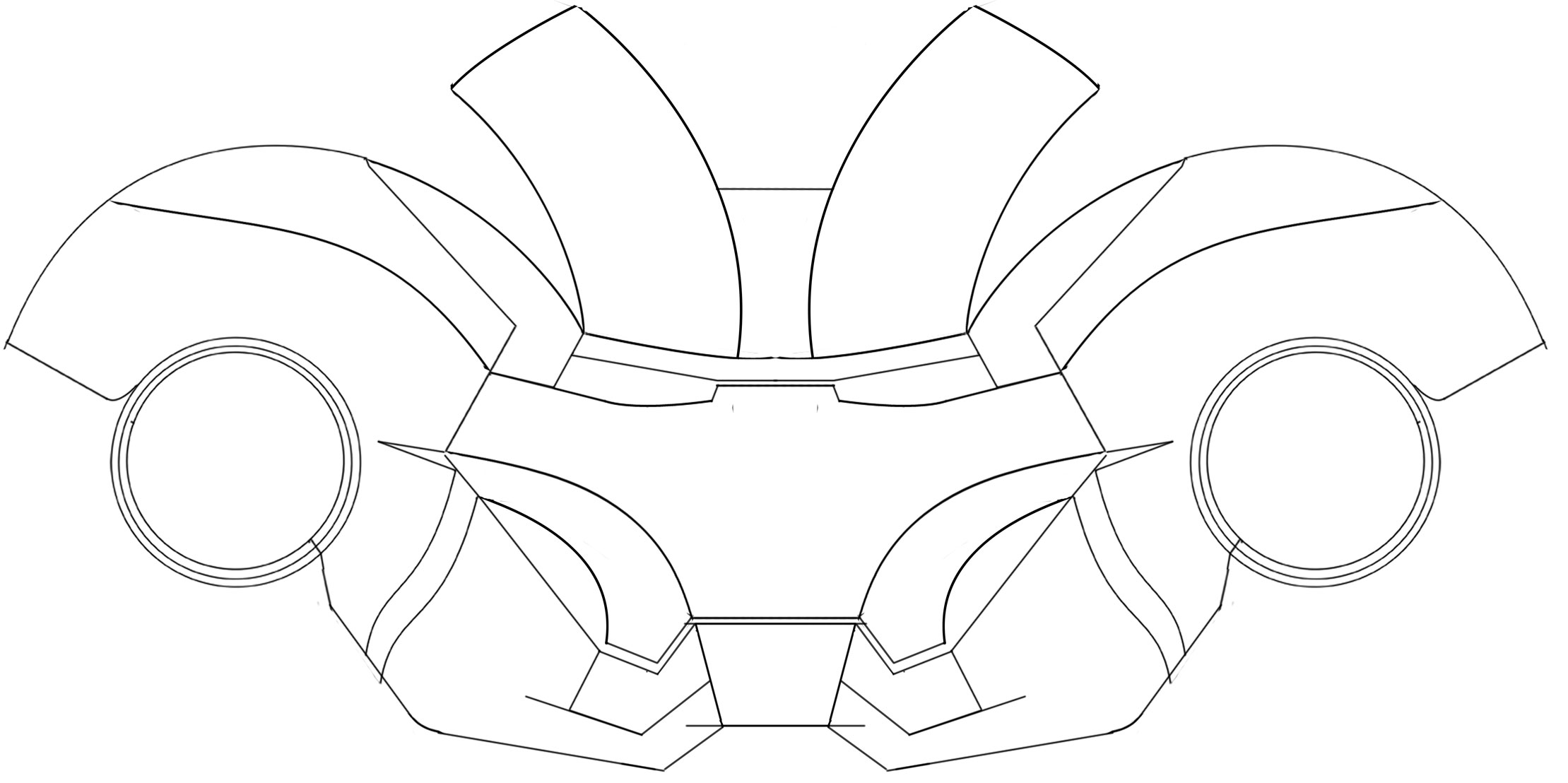 iron man mask outline